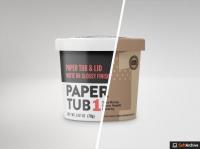 Glossy or Matte Paper Tub with Lid Mockup 350636535