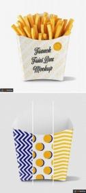 Front View French Fries Paper Box Mockup 350988950