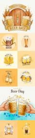International Beer Day collection of illustrations