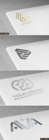Debossed Logo on Paper Stack Mockup 352985305