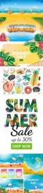 Summer Beach Collection Vector Template