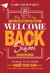 Welcome back to school event - Premium flyer psd template