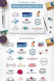 Watercolor logo templates V.2 714810