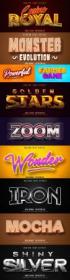 Editable font effect text collection illustration design 200