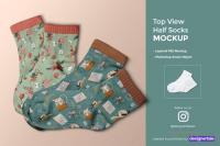 CreativeMarket - Top View Half Socks Mockup 4444015