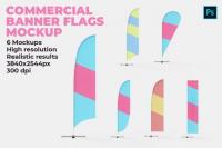 CreativeMarket - Commercial Banner Flags Mockup 4523502