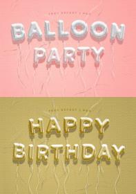 Balloon Text Effect Mockup 383930601
