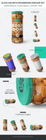 GraphicRiver - Clear Glass Jar with Marinated Mushrooms Mockup Set 28750829