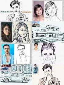 CreativeMarket - Pencil Sketch Photoshop Action 4822405