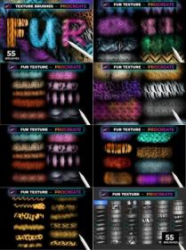 CreativeMarket - FUR TEXTURE Brushes for PROCREATE 5472665