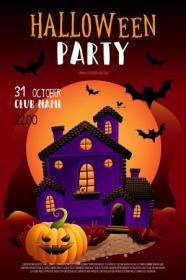 Halloween party poster or flyer with halloween elements