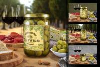 Green Olives Package Mockup Set