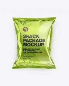 Glossy Metallic Snack Package Mockup 66395