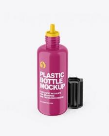 Opened Glossy Plastic Bottle Mockup 66422
