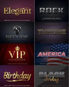 3d editable text style effect vector vol 3