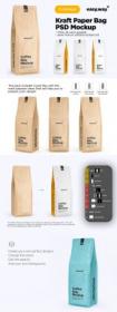CreativeMarket - Kraft Paper Coffee Bag PSD Mockup 5634563