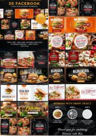 GraphicRiver - 20 Facebook Food Restaurant Banners 29392889