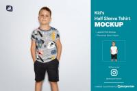 CreativeMarket - Kid's Half Sleeve Tshirt Mockup 5242214