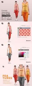 CreativeMarket - Female Sleeveless Gym Outfit Mockup 5227476