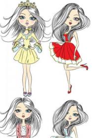 Hand-drawn girl clipart