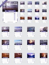 2021 Calendar Template in Vector
