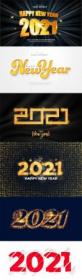 6 New Year 2021 Text Effects Vector Templates