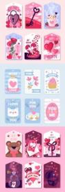 Valentine's Day design collection romantic stickers