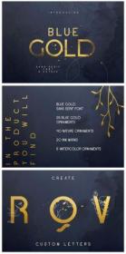 CM - Blue Gold Sans Serif Font + Extras 4180350