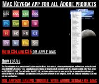 Mac Keygen app for all Adobe products. both CS4 and CS5