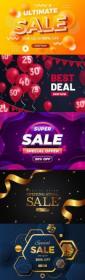 Mega sale background gradient colorful illustration 5