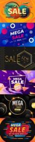 Mega sale background gradient colorful illustration 3