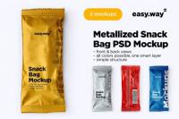 CreativeMarket - Metallized Snack Bag PSD Mockup 5819433