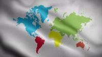 Videohive - World Map White Color 01 Flag Loop Background 4K 30443336