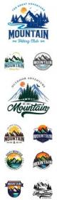 Mountain adventure brand name company logos design