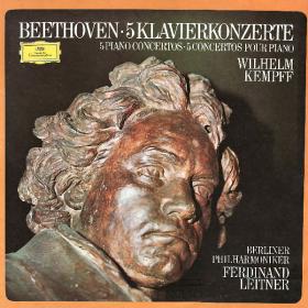 Beethoven - 5 Piano Concerts - Op 15, 19, 58, 37 &73 - Berlin Philharmoniker, Ferdinand Leitner, Wilhelm Kempff - Vinyl 1961