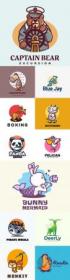 Mascot emblem and brand name logos design 4