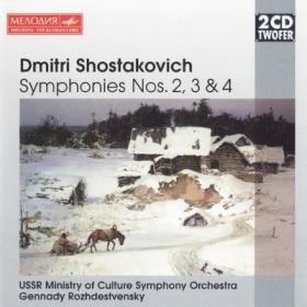 Shostakovich - Symphony No 2,3,4 - Rozhdestvensky 2CD (1999)