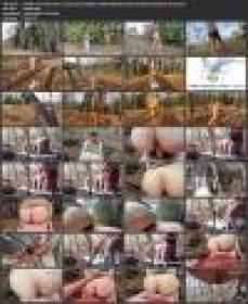 Public sex in the forest, cum in pussy outdoors, naked walks barefoot and fucks among the trees