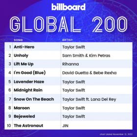 Billboard Global 200 Singles Chart (12-November-2022) Mp3 320kbps [PMEDIA] ⭐️