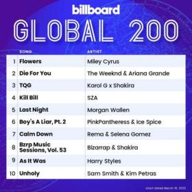 Billboard Global 200 Singles Chart (18-03-2023)