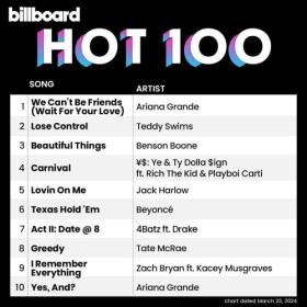 Billboard Hot 100 Singles Chart (23-March-2024) Mp3 320kbps [PMEDIA] ⭐️