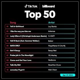 TikTok Billboard Top 50 Singles Chart (27-April-2024) Mp3 320kbps [PMEDIA] ⭐️