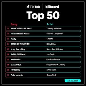 TikTok Billboard Top 50 Singles Chart (22-June-2024) Mp3 320kbps [PMEDIA] ⭐️