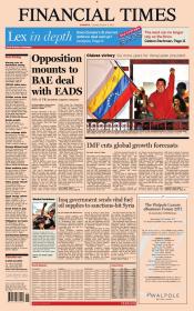 Financial Times Europe Newspaper - Oct 9 2012