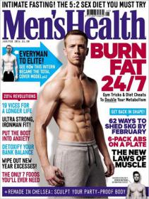Mens Health UK - 62 Ways To Shed 5KG + The New law of Muscle (January, February 2014)