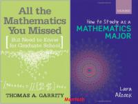 All the Mathematics You Missed -How to Study as a Mathematics Major - Mantesh