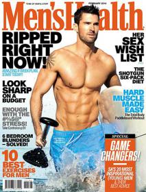 Men's Health South Africa - Ripped Right Now + Look Sharp on a Budget + 10 Best Exercises for Men (February 2014) (True PDF)