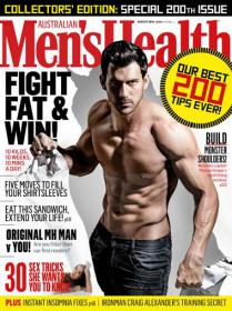 Men's Health Australia - Fight Fat and Win +and Five Moves to Fill Your Shirtsleeves +Take Our Best  200 Tips Ever (August 2014)