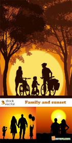 Vectors - Family and sunset