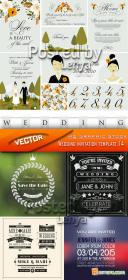 Stock Vector - Wedding invitation template 14